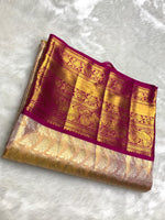 Load image into Gallery viewer, Pastel Pink &amp; Ruby Pink 2gm Zari Bridal Elegance Kanchipuram Handloom Silk Saree SS25284

