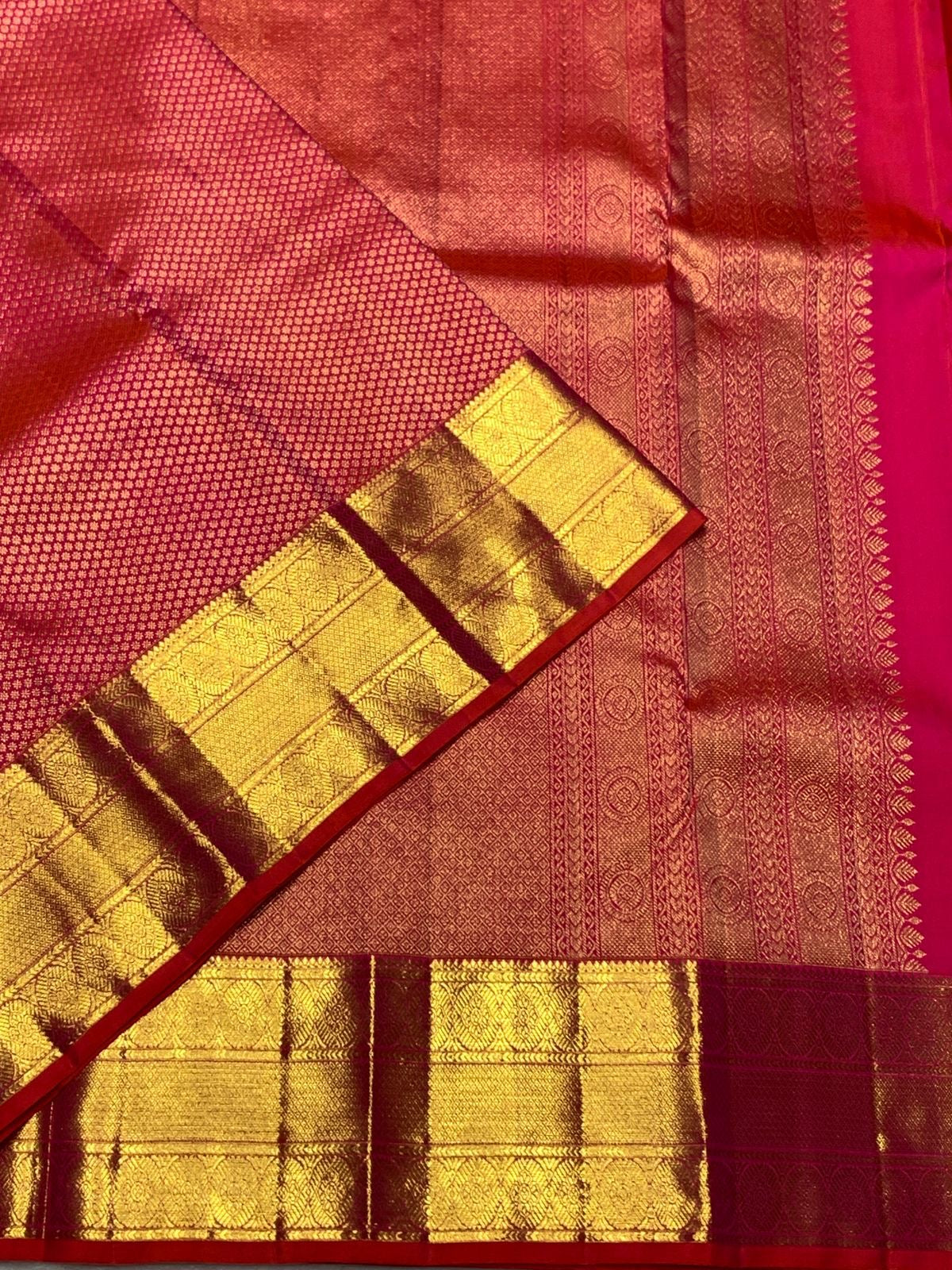 Classic Hot Pink 2gm Zari Bridal Elegance Kanchipuram Handloom Silk Saree SS25371