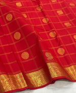 Load image into Gallery viewer, Classic Scarlet Red 1gm Zari Kanchipuram Handloom Silk Saree SS25645
