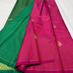 Load image into Gallery viewer, Classic Ruby Pink &amp; Forest Green Elegance Kanchipuram Handloom Silk Saree SS27376
