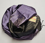 Load image into Gallery viewer, Classic Lavender &amp; Black Elegance Handloom Soft Silk Saree SS24747
