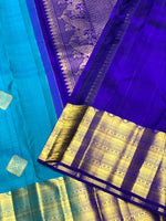 Load image into Gallery viewer, Classic Azure Blue &amp; Royal Blue 2gm Zari Bridal Elegance Kanchipuram Handloom Silk Saree SS27351
