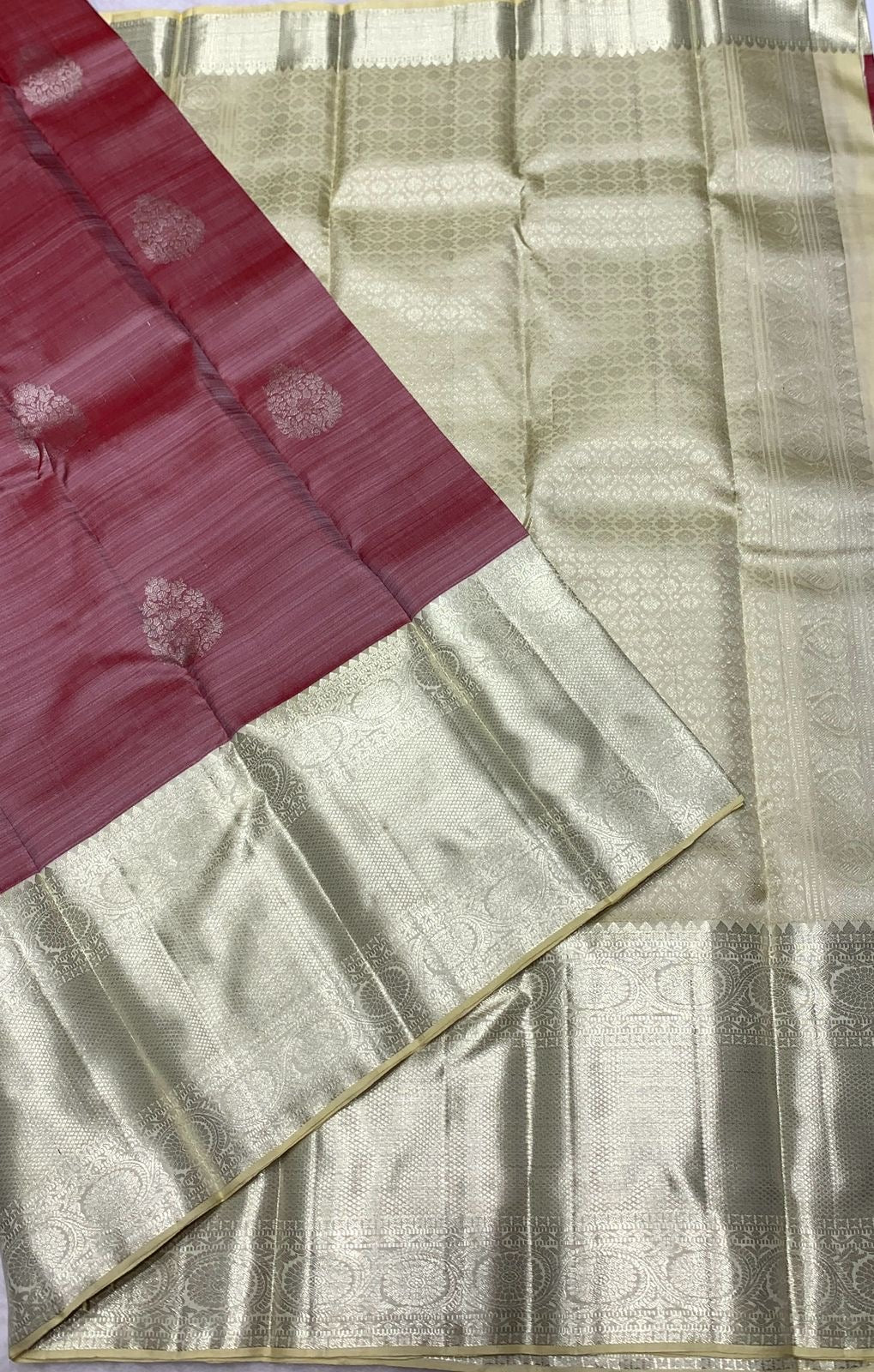 Shimmer Pink & Pista Green 2gm Zari Bridal Elegance Kanchipuram Handloom Silk Saree SS24398