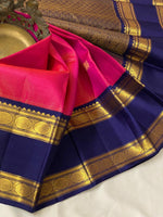 Load image into Gallery viewer, Dark Cerise Pink &amp; Royal Blue 2gm Zari Elegance Kanchipuram Handloom Silk Saree SS20557
