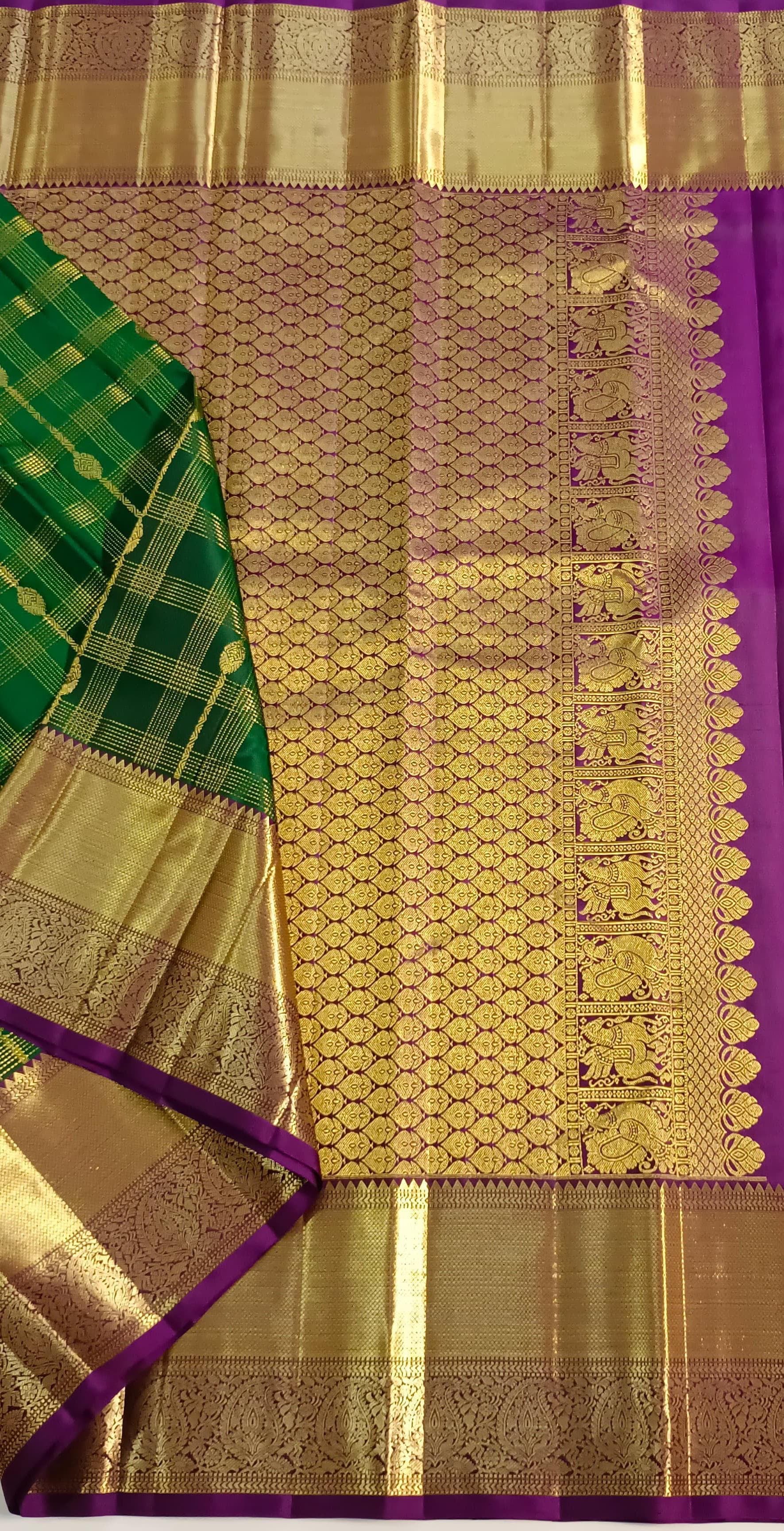 Classic Green & Vadamalli Bridal Elegance Kanchipuram Handloom Silk Saree SS23587