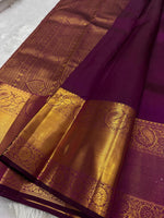 Load image into Gallery viewer, Classic Wine Red 2gm Zari Bridal Elegance Kanchipuram Handloom Silk Saree SS24781
