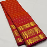 Load image into Gallery viewer, Classic Dark Orange Elegance Kanchipuram Handloom Silk Saree SS28577
