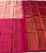 Load image into Gallery viewer, Classic Pastel Pink &amp; Deep Pink 1gm Zari Elegance Kanchipuram Handloom Silk Saree SS23627
