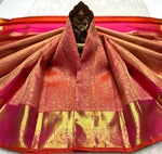 Load image into Gallery viewer, Classic Ruby Pink 2gm Zari Bridal Elegance Kanchipuram Handloom Silk Saree SS24789
