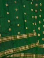 Load image into Gallery viewer, Classic Forest Green 1gm Zari Double Border Elegance Kanchipuram Handloom Silk Saree SS28602
