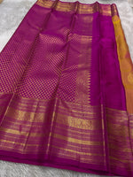 Load image into Gallery viewer, Classic Apricot Orange &amp; Pink Kanchipuram Handloom Silk Saree SS26089
