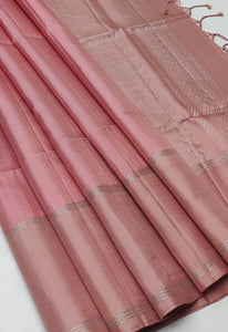 Classic Pastel Rose Elegance Handloom Soft Silk Saree SS25540