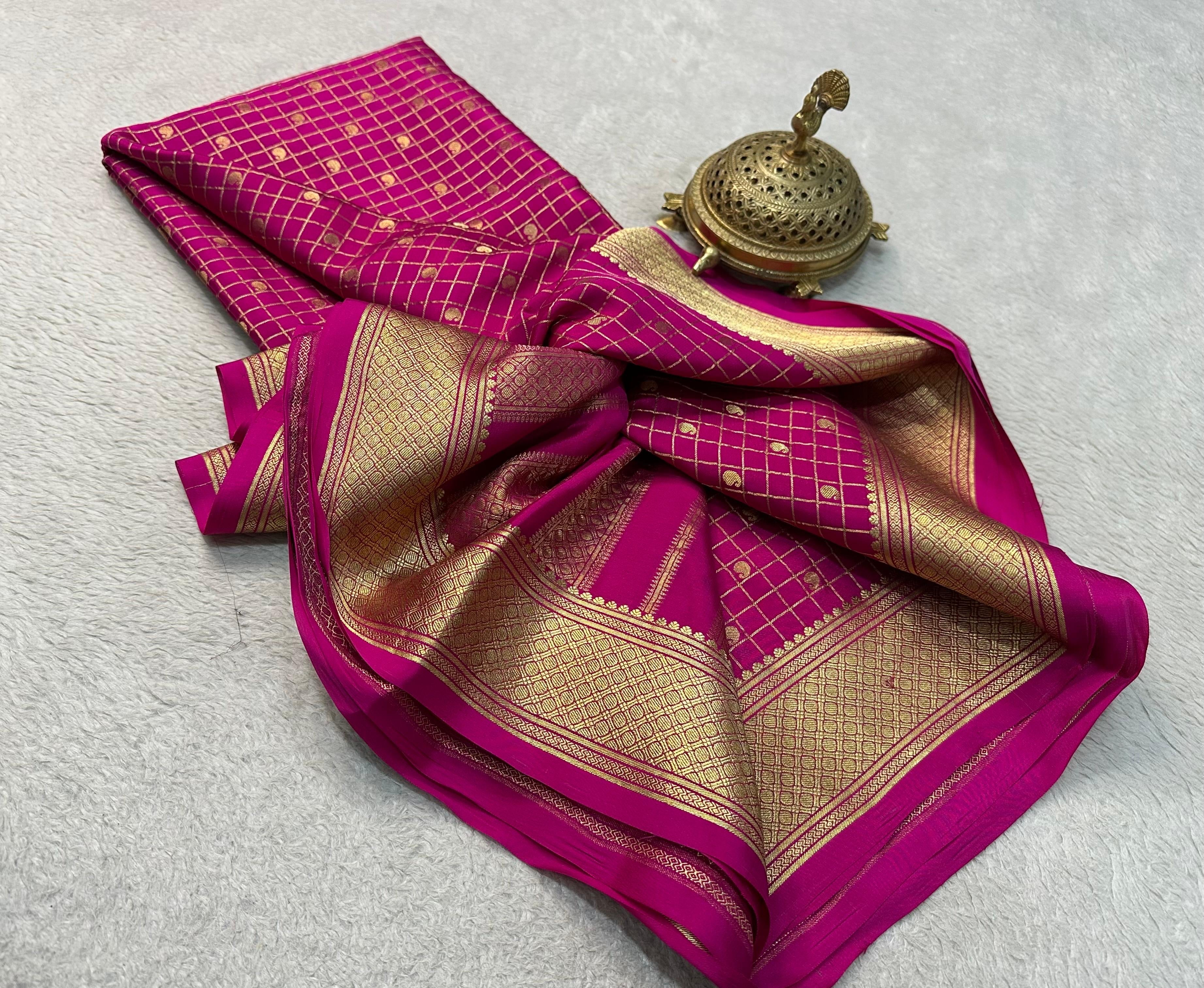 Classic Fuchsia Elegance Mysore Silk Saree SS24638