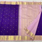 Load image into Gallery viewer, Classic Violet &amp; Pink 2gm Zari Elegance Kanchipuram Handloom Silk Saree SS24473
