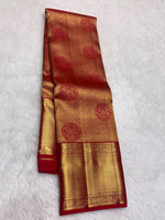 Load image into Gallery viewer, Classic Crimson Red 2gm Zari Bridal Elegance Kanchipuram Handloom Silk Saree SS28326
