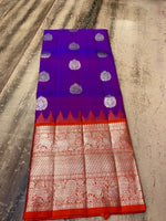 Load image into Gallery viewer, Classic Glow Vadamalli &amp; Apricot Orange Elegance Kanchipuram Handloom Silk Saree SS28436
