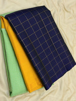 Load image into Gallery viewer, Classic Light Green Yellow &amp; Navy Blue 2gm Zari Elegance Kanchipuram Handloom Silk Saree SS27361
