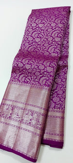 Load image into Gallery viewer, Classic Vadamalli &amp; Silver Kanchipuram Handloom Silk Saree SS25938
