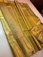 Load image into Gallery viewer, Classic Gold Kanchipuram Handloom Silk Saree SS25859

