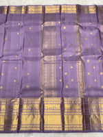 Load image into Gallery viewer, Classic Lavender 2gm Zari Bridal Elegance Kanchipuram Handloom Silk Saree SS28254
