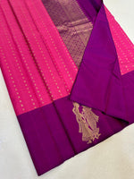 Load image into Gallery viewer, Dark Pink &amp; Purple Elegance Kanchipuram Handloom Silk Saree SS25341
