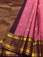 Load image into Gallery viewer, Clasic Sark Rose &amp; Chocolate Brown 2gm Zari Elegance Kanchipuram Handloom Silk Saree SS24700
