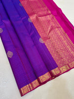 Load image into Gallery viewer, Classic Vadamalli &amp; Dark Pink Elegance Kanchipuram Handloom Silk Saree SS24323
