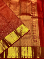 Load image into Gallery viewer, Classic Tangerine Orange 2gm Zari Bridal Elegance Kanchipuram Handloom Silk Saree SS24102
