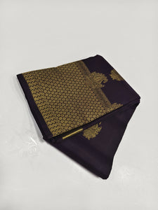 Classic Midnight Blue 2gm Zari Kanchipuram Handloom Silk Saree SS25943