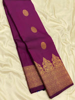 Load image into Gallery viewer, Classic Berry Purple 2gm Zari Bridal Elegance Kanchipuram Handloom Silk Saree SS24520
