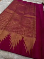 Load image into Gallery viewer, Classic Ruby Pink Elegance Kanchipuram Handloom Silk Saree SS24850
