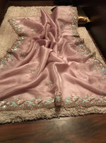 Load image into Gallery viewer, Classic Light Pink Elegance Tissue Organza Silk Saree SS25695
