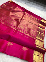 Load image into Gallery viewer, Classic Pinkish Magenta Elegance Kanchipuram Handloom Silk Saree SS25434
