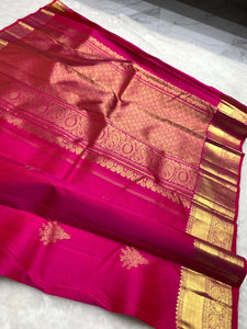 Classic Pinkish Magenta Elegance Kanchipuram Handloom Silk Saree SS25434