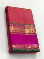 Load image into Gallery viewer, Classic Peachy Rose &amp; Fuchisa 2gm Zari Elegance Kanchipuram Handloom Silk Saree SS27144
