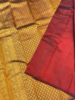 Load image into Gallery viewer, Classic Chilli Red Maroon 2gm Zari Elegance Kanchipuram Handloom Silk Saree SS27999

