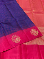 Load image into Gallery viewer, Classic Violet &amp; Deep Pink Elegance Kanchipuram Handloom Silk Saree SS23540
