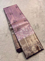 Load image into Gallery viewer, Classic Onion Pink Elegance Semi Tissue Kanchipuram Handloom Silk Saree SS27858

