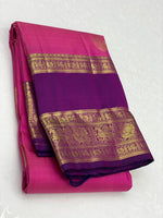 Load image into Gallery viewer, Classic Barbie Pink &amp; Wine Red 2gm Zari Elegance Kanchipuram Silk Saree SS23858
