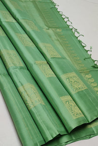 Pastel Green Elegance Handloom Soft Silk Saree SS20534
