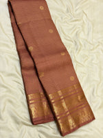 Load image into Gallery viewer, Classic Dusky Brown 1gm Zari Vaira Oosi Kanchipuram Handloom Silk Saree SS26656
