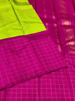 Load image into Gallery viewer, Classic Spring Green Pink &amp; Blue 2gm Zari Elegance Kanchipuram Handloom Silk Saree SS27363
