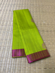 Classic Lime Green & Pink Elegance Handloom Soft Silk Saree SS24086