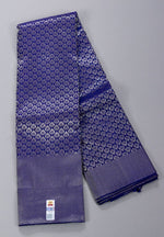 Load image into Gallery viewer, Classic Navy Blue Brocade Silver Zari Elegance Kanchipuram Handloom Silk Saree SS28525
