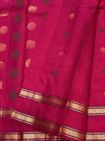Load image into Gallery viewer, Classic Deep Pink 1gm Zari Double Border Elegance Kanchipuram Handloom Silk Saree SS28599
