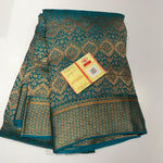 Load image into Gallery viewer, Classic Teal Blue Elegance Khaddi Banarasi Crepe Silk Saree SS26055
