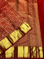 Load image into Gallery viewer, Classic Crimson Red Bridal Elegance Kanchipuram Handloom Silk Saree SS24858
