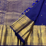 Load image into Gallery viewer, Classic Navy Blue 1gm Vintage Kanchipuram Handloom Silk Saree SS26277
