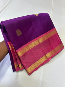 Classic Vadamalli & Berry Pink 2gm Zari Kanchipuram Handloom Silk Saree SS25951