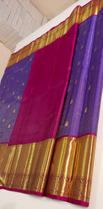 Classic Lavender & Wine Red Elegance Kanchipuram Handloom Silk Saree SS23696